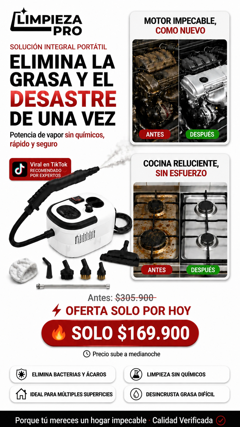 Limpiadora a Vapor Multifuncior